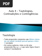 Aula 4 - Lógica Aplicada a Computação