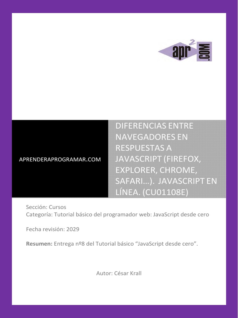 CU01108E Diferencias Navegadores Javascript Firefox Chrome Explorer ...