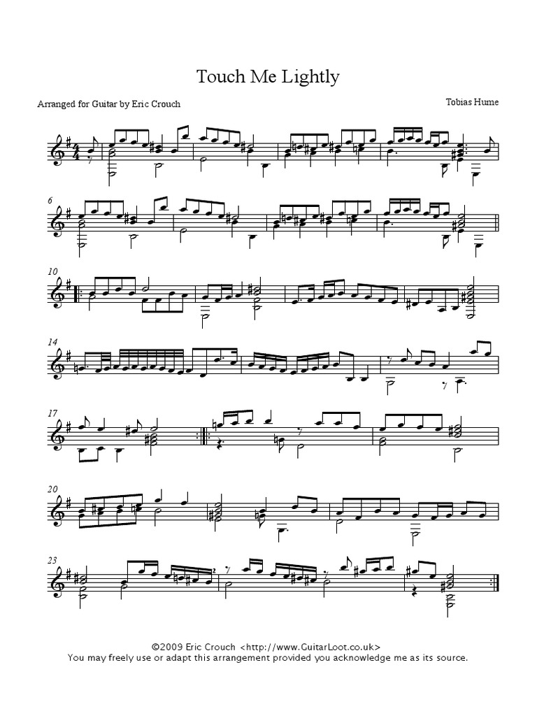 Touch Me Lightly Tobias Hume