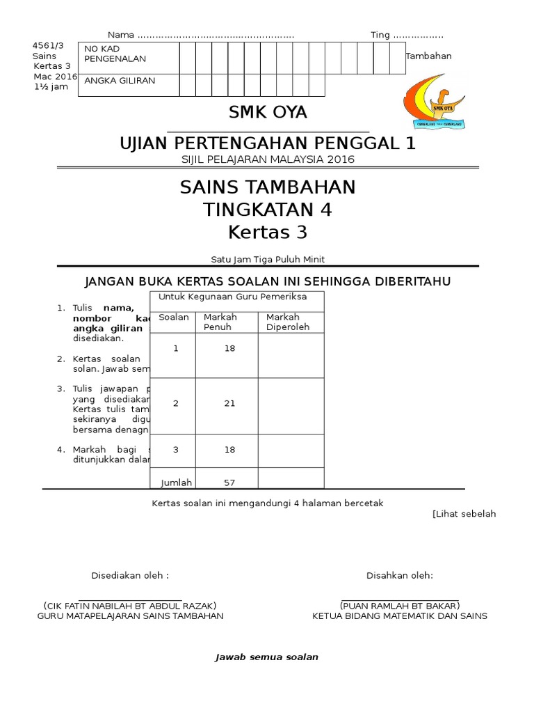 Kertas 3 Sains Tambahan Tingkatan 4 Pdf