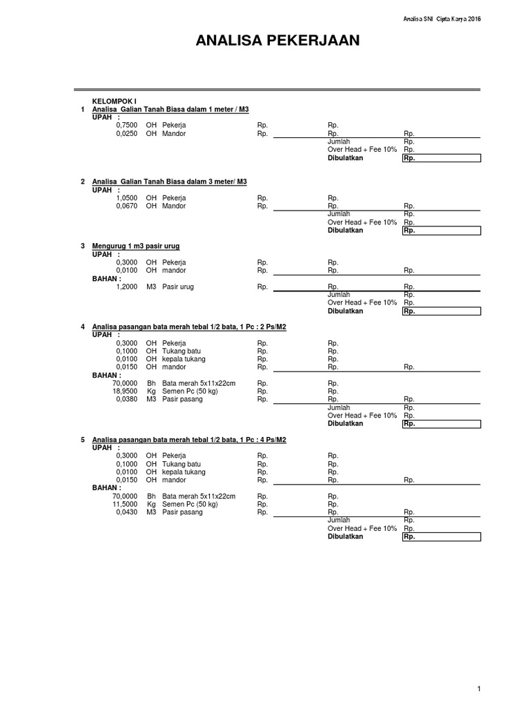 Analisa  Harga Satuan Pekerjaan Dinding  Partisi Hpl   Analisa  Harga Satuan Pekerjaan Dinding  Partisi Hpl