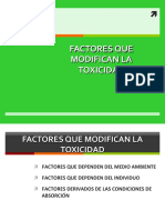 Factores que modifican la toxicidad