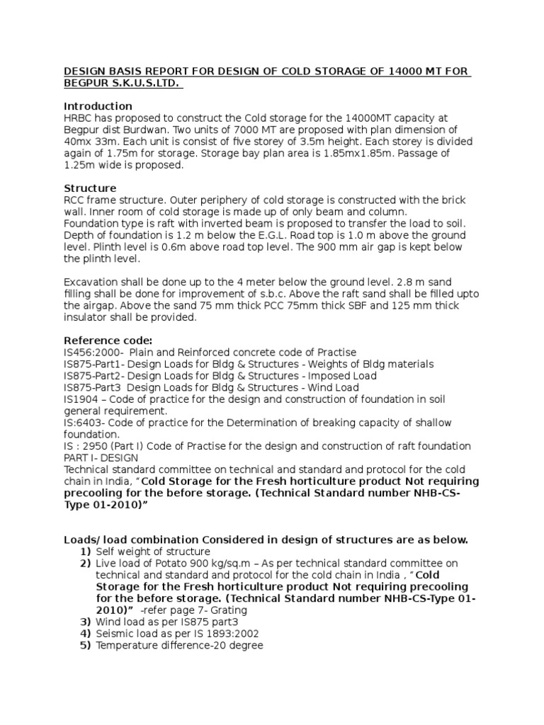 Design Basis Report | PDF | Foundation (Engineering) | Beam (Structure)