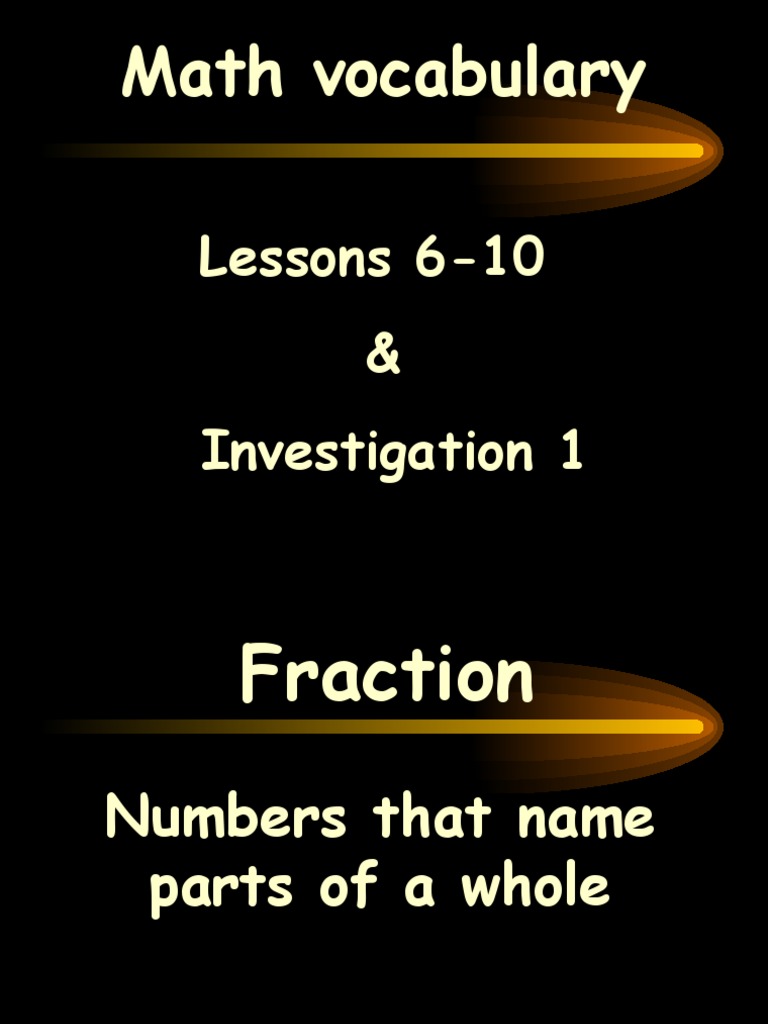 Math Voc. L6-10 & Inv. 1 | PDF