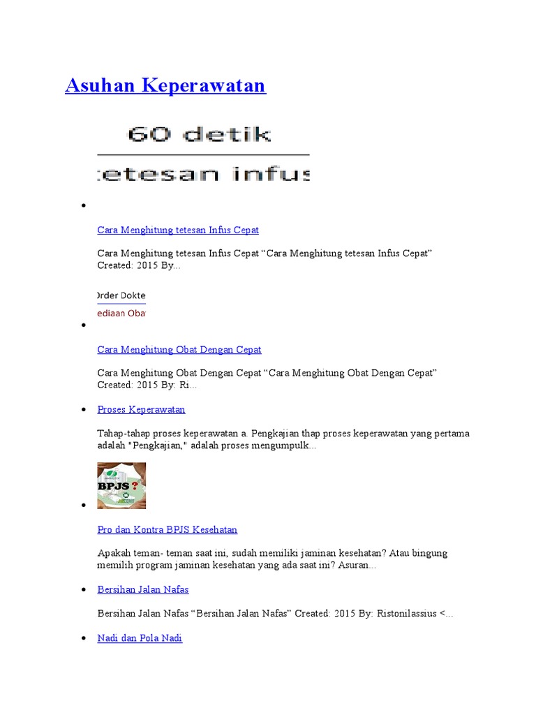 rumus tetesan infus