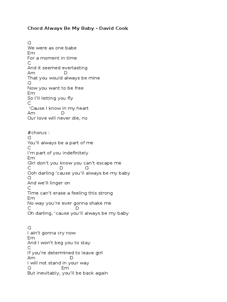 Chord Always Be My Baby Song Recordings Pop Music