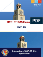 MATH F112 (Mathematics-II) : Matlab