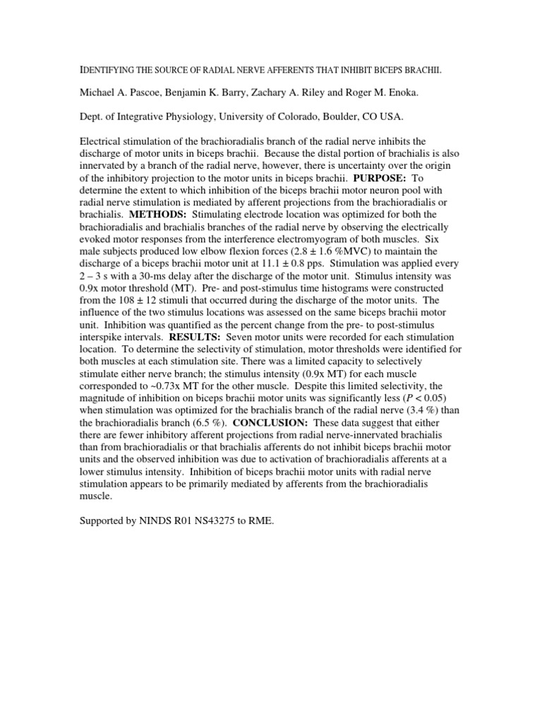 ACSM Abstract 2006 PDF Stimulus (Physiology) Nerve