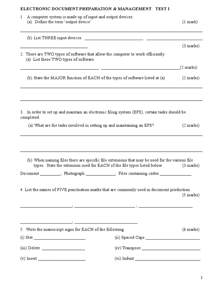Electronic Document Management Test | PDF