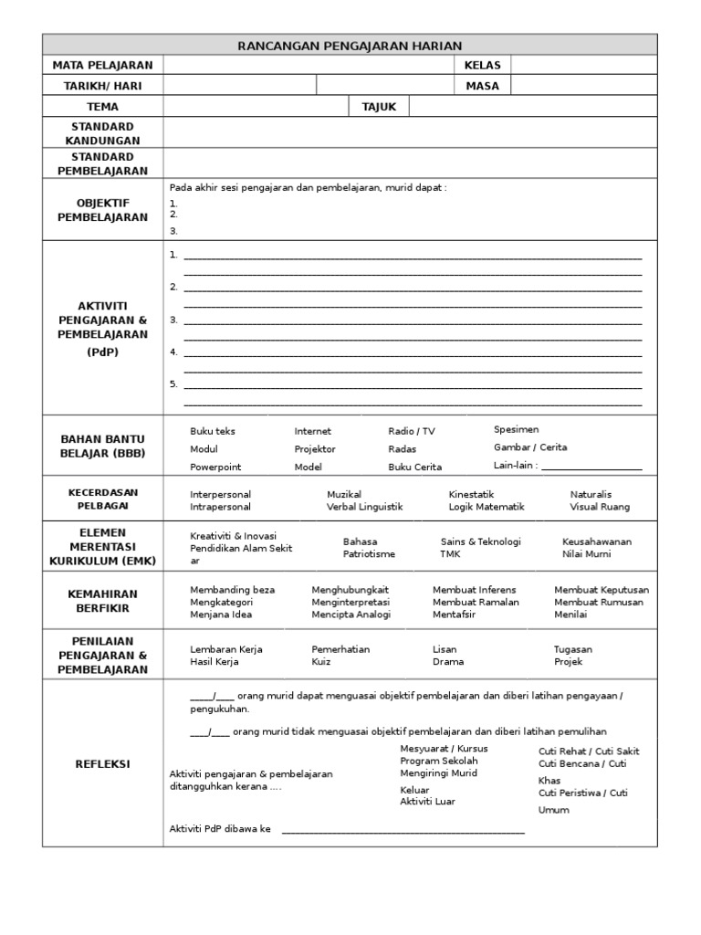 Borang RPH | PDF