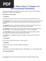 Chemistry Notes Class 11 Chapter 14 Environmental Chemistry PDF