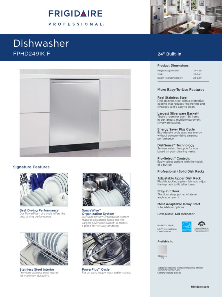 Dishwasher FPHD2491K F PDF Dishwasher Building Engineering