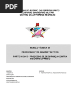 CBMES NT 01-2010 - Procedimentos administrativos, Parte 1 - Processo de Segurança Contra Incêndio e Pânico.pdf
