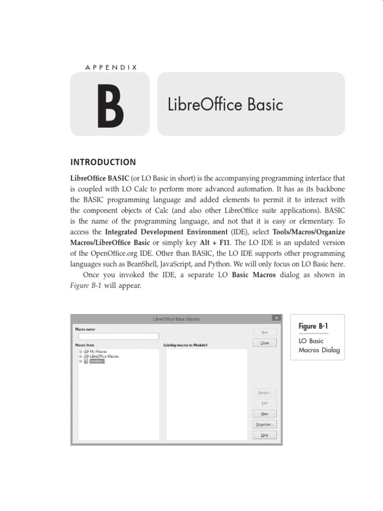 LibreOffice Basic Programming Guide | PDF | Microsoft Excel | Subroutine