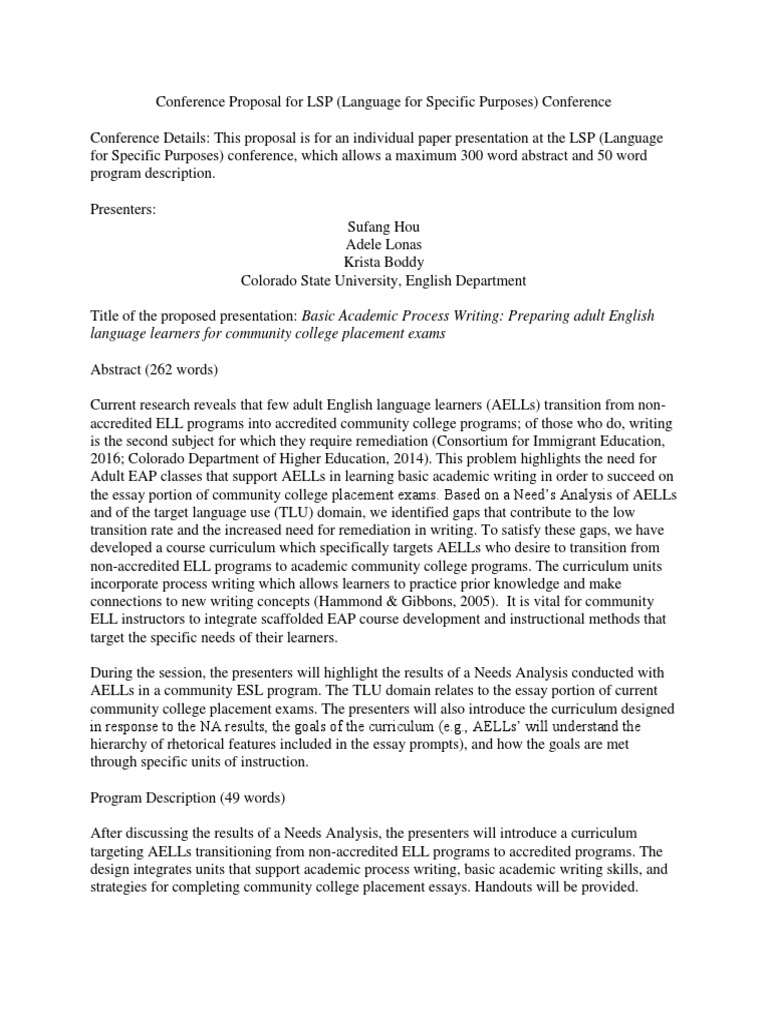 Conference Proposal | PDF | English As A Second Or Foreign Language ...