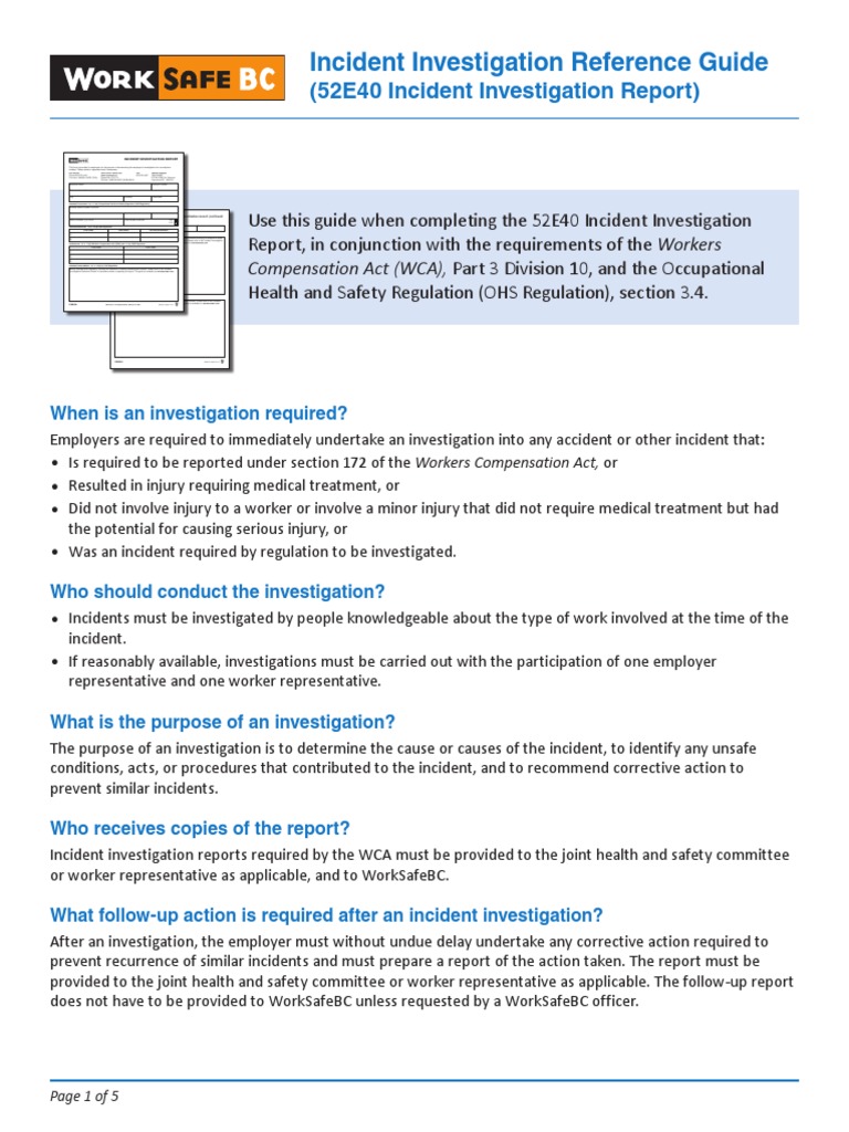 Incident Investigation Reference Guide | Download Free PDF | Address ...
