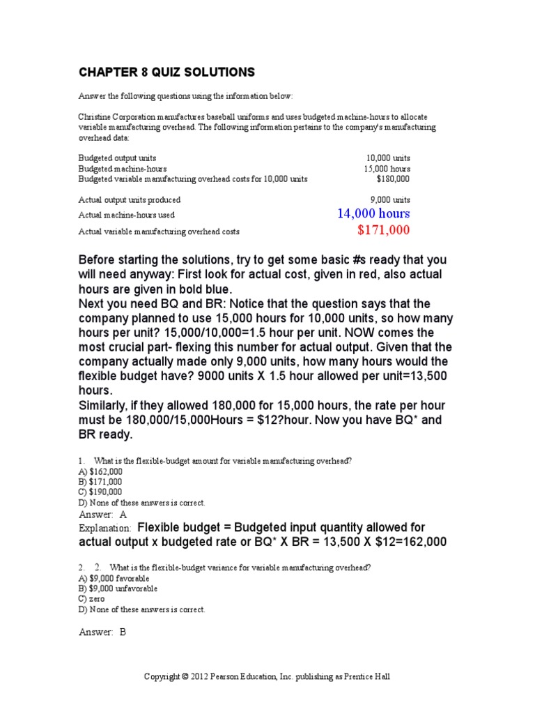 Chapter 8 Quiz Solutions Detailed | PDF | Labour Economics | Budget