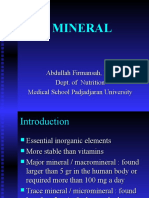 Mineral: Abdullah Firmansah, MD Dept. of Nutrition Medical School Padjadjaran University