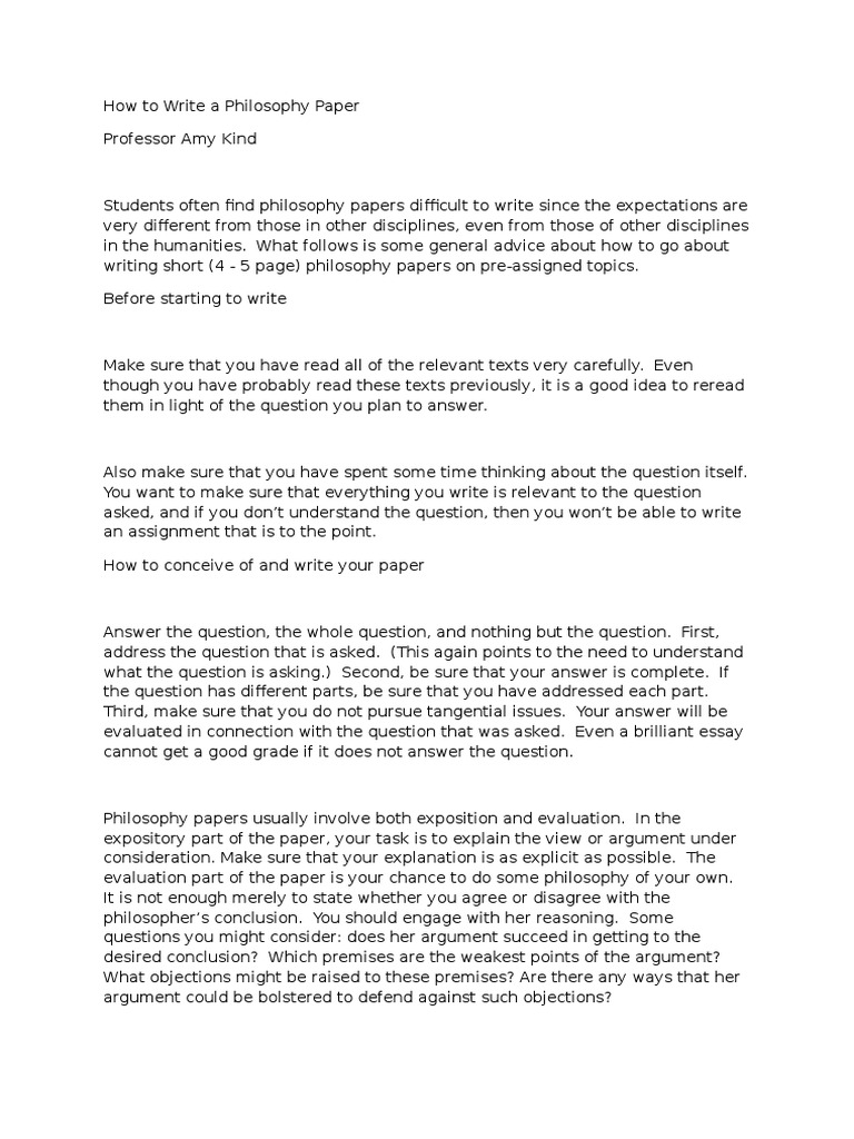 Writing a Philosophy Paper Guide | PDF | Socrates | Argument