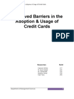 Perceived Barriers in The Adoption & Usage of Credit Cards