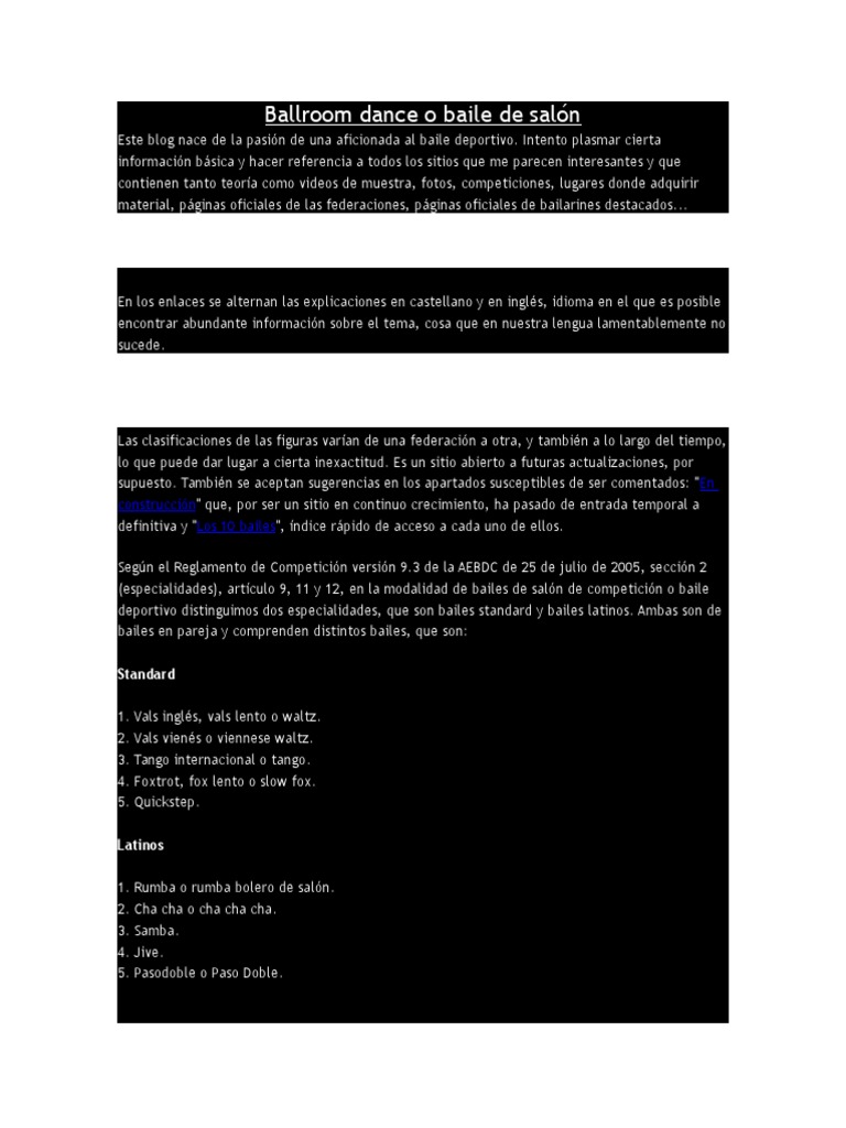 Tipos de Bailes de Salón y Su Historia | PDF | Valses | Musica Tango