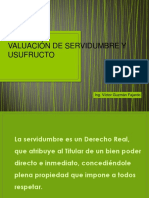 Valuación de Servidumbre y Usufructo