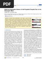 Metal-Ion-Dependent Motion of Self-Propelled Droplets Due to the Marangoni Effect
