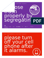 Dispose Trash Properly by Segregating - Please Turn Off Your Cell Phone After It Alarms
