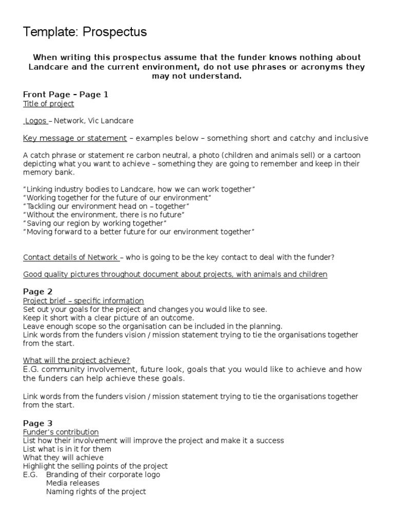 Research prospectus example image