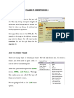 Frames in Dreamweaver 8: Insert, HTML, and Frames