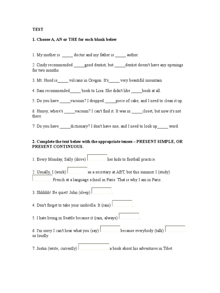 English Language Test | PDF | Language Arts & Discipline | Self-Improvement