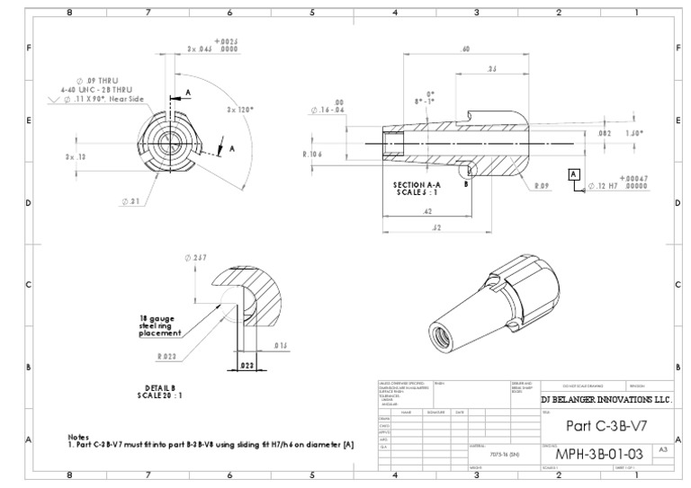 Technical Drawing for Part C-3B-V7 | PDF