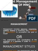 Differnt Managment Style in MNC