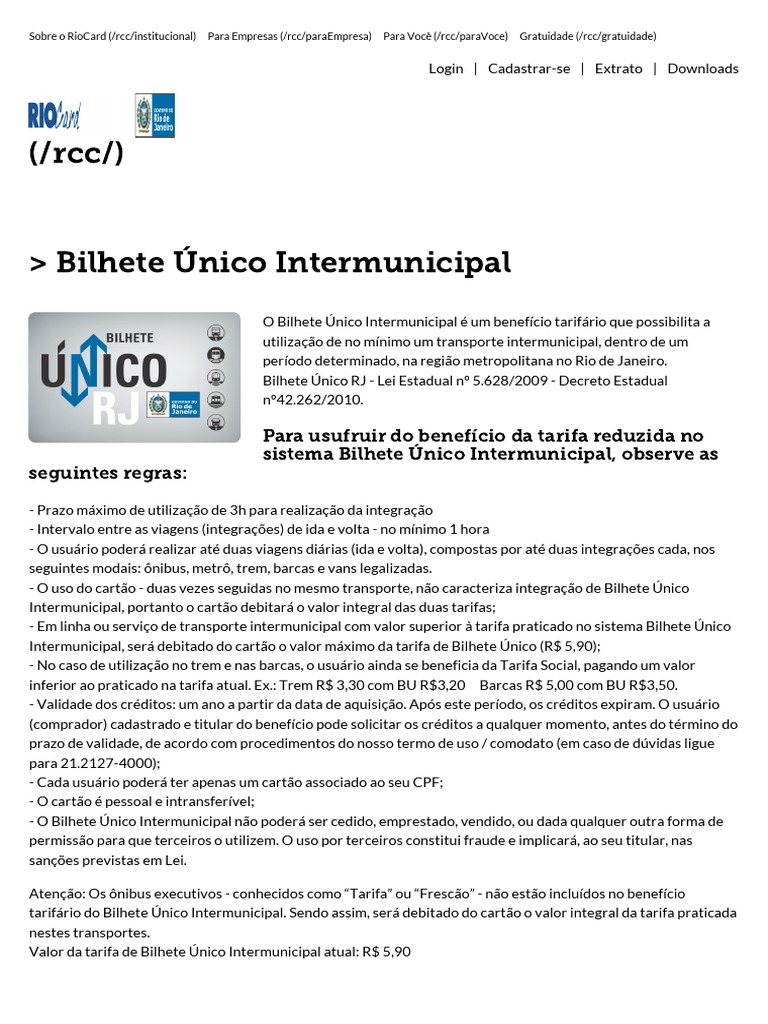 Informações - Bilhete Único Intermunicipal | PDF | Transporte ...
