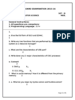 Computer Science - Pre Board Cbse