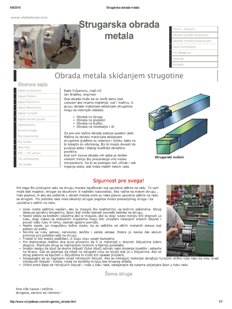 Strugarska Obrada Metala | PDF