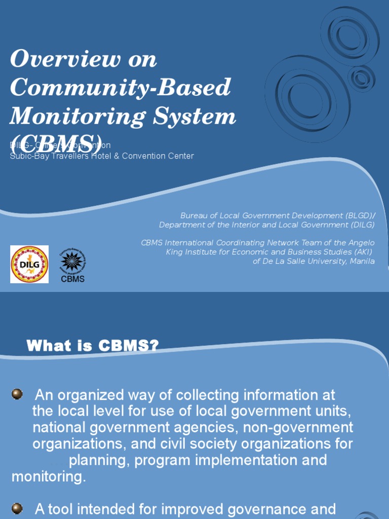 Cbms Overview For Mlgoos Pdf Governance Poverty