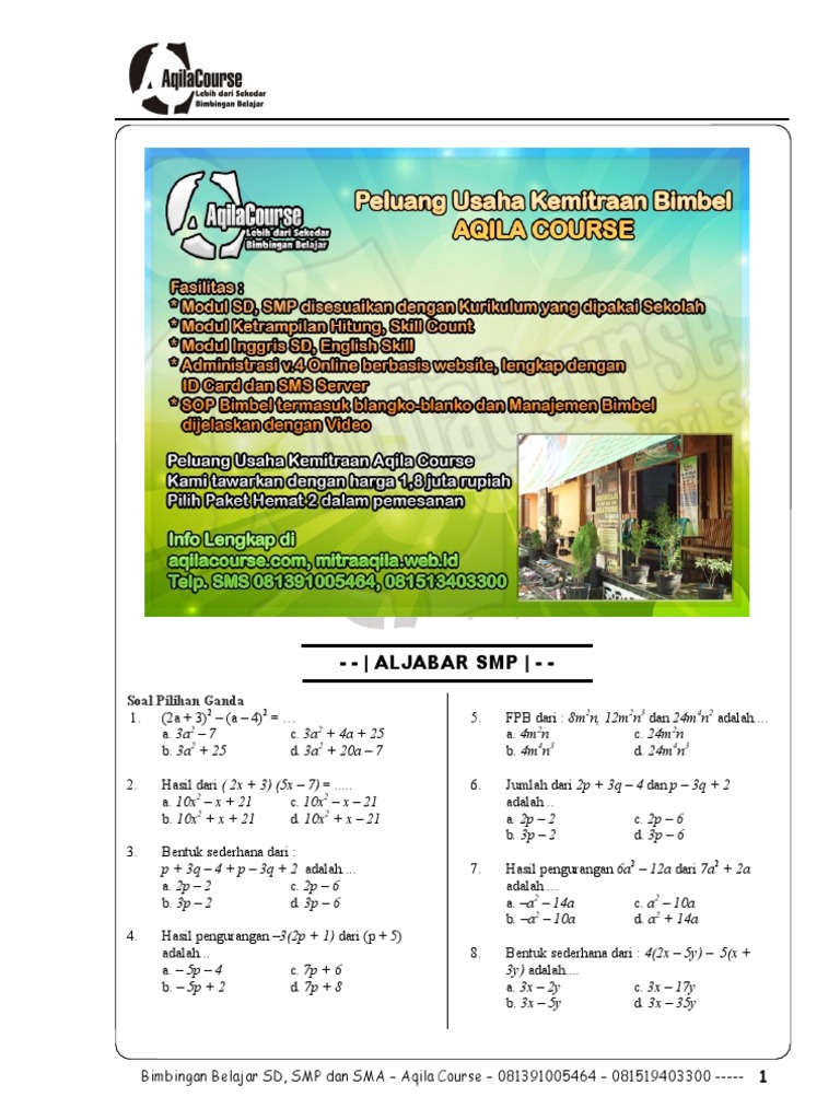 Tes Potensi Akademik Masuk Smp