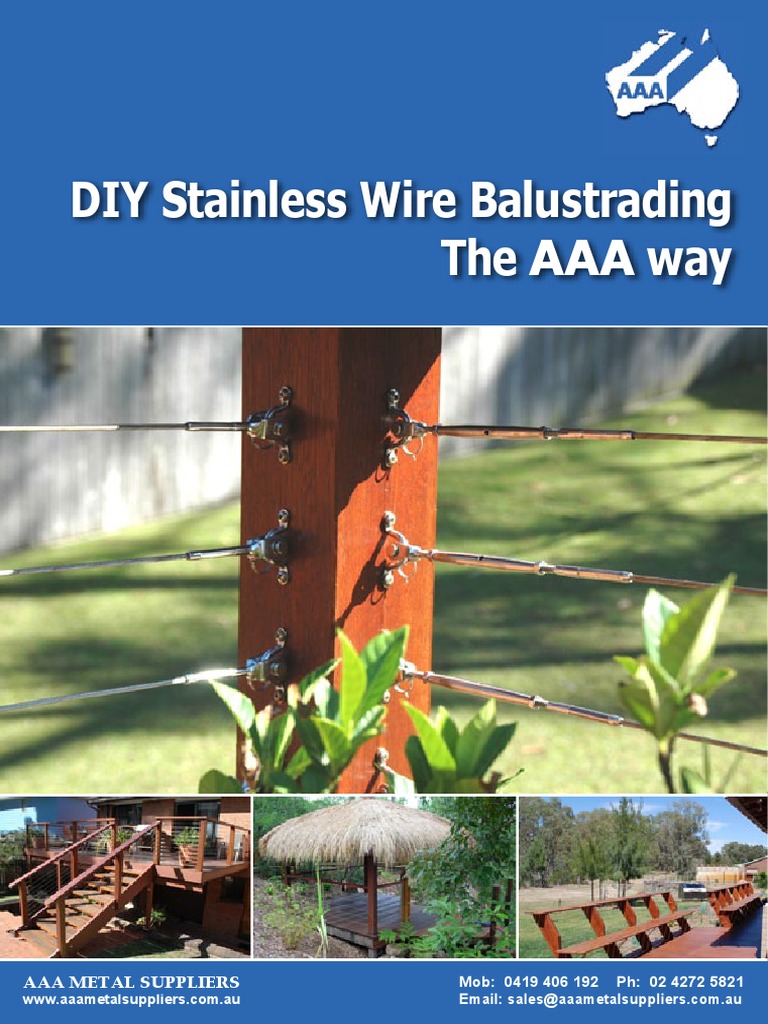 Stainless Wire Balustrading DIY Info PDF Screw Stainless Steel