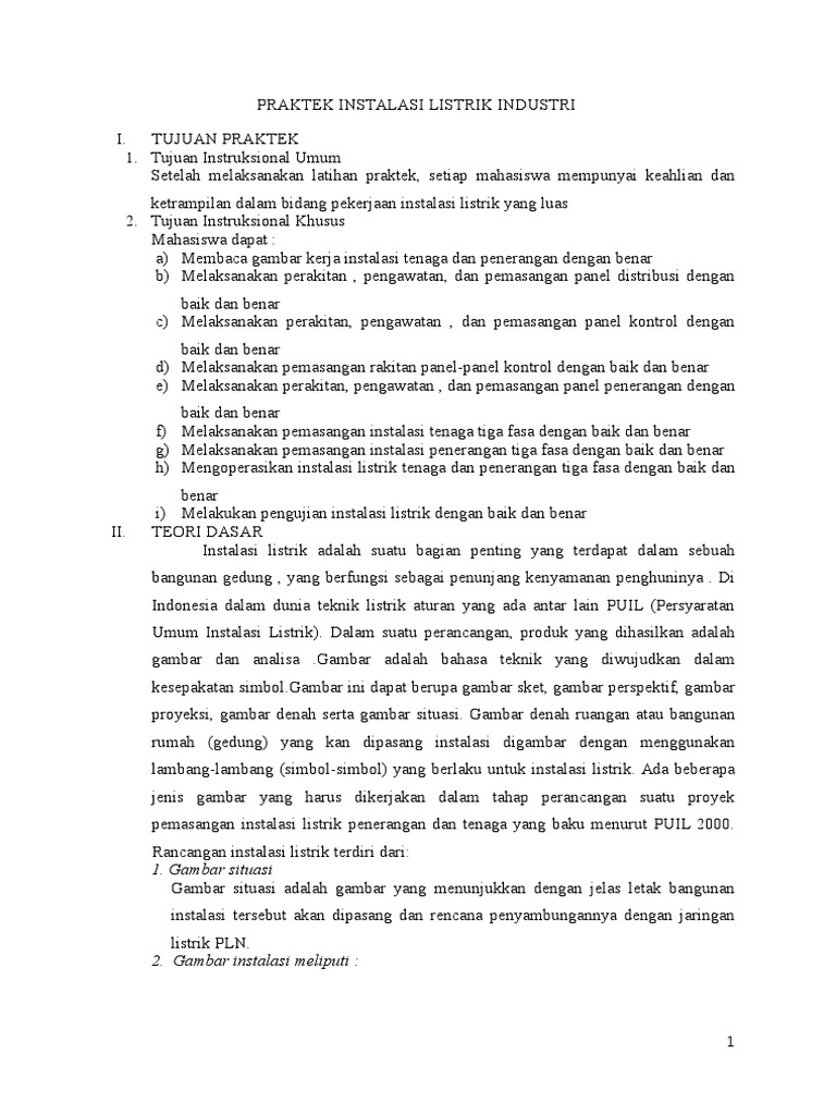 INDUSTRIAL ELECTRICAL INSTALLATION PRACTICE AN INTRODUCTION PDF