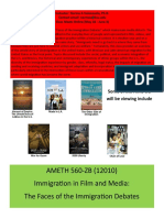 AMETH 560-ZB (12010) Immigration in Film and Media: The Faces of The Immigration Debates