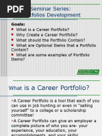 Career Seminar Series: Portfolios Development: Goals