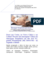 Clínica para Dores Lombares, nas costas, ombro, Ciático, Coluna, Torcicolo - Massagista Em São Jose SC (48) 3094-5746