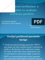 Reeducarea Vestibulara A Pacientilor Cu Sindrom Vestibular Periferic