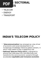 India'S Sectoral Policies: - Telecom - Energy - Transport