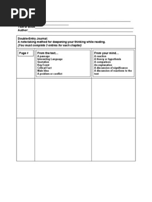 double entry journal