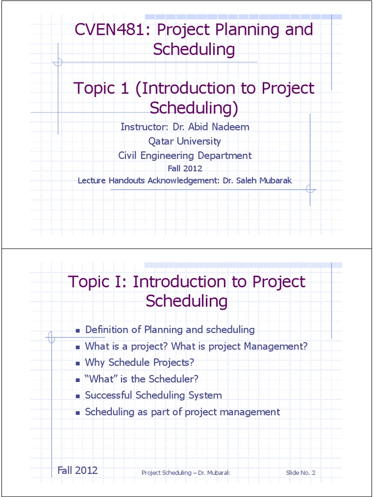 Introduction to Project Scheduling | PDF | Project Management ...