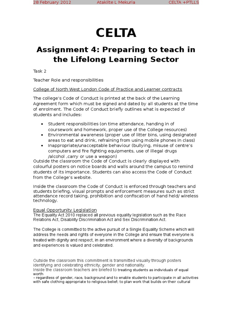 Celta lrt assignment image