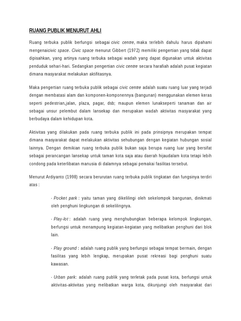 Ruang Publik Menurut Ahli Pdf