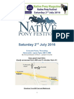 Native Pony Festival Schedule 2016 